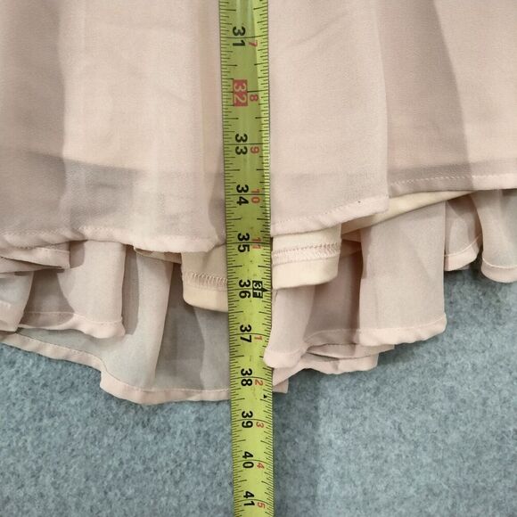 Lulu's Fit And Flare Dress Size Small Blush Pink Lace Up Knee Length Halter Top - Picture 6 of 11